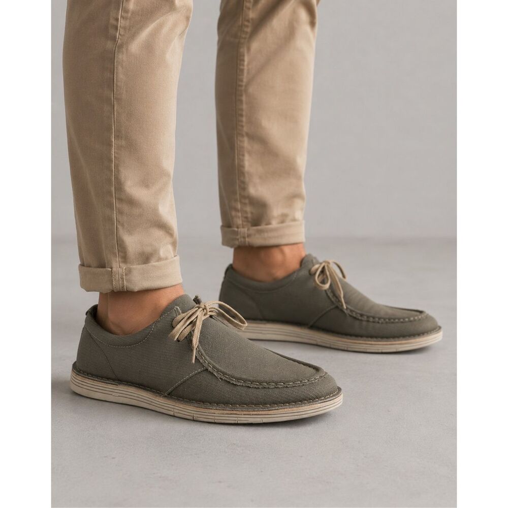 Collection By Clarks Mens Gray Forge Run Olive Canvas Comfort Shoes Size 10.5